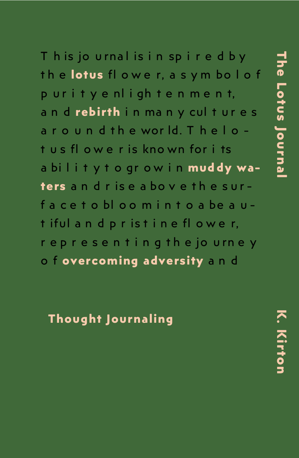 Amazon KDP back cover concept for The Lotus Journal